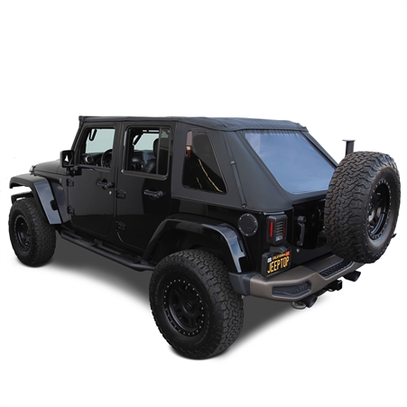 2007-2018 Jeep Wrangler Black Sailcloth Soft Convertible Top 4DR