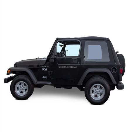 Jeep Wrangler Frameless Soft Top 1997-2006 - Black Sailcloth Vinyl