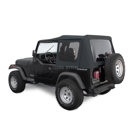 Sierra Offroad Jeep Wrangler YJ Soft Top 88-95 in Black Sailcloth ...