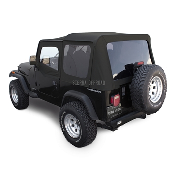 Sierra Offroad Jeep Wrangler YJ Soft Top in Black Sailcloth, Tinted ...