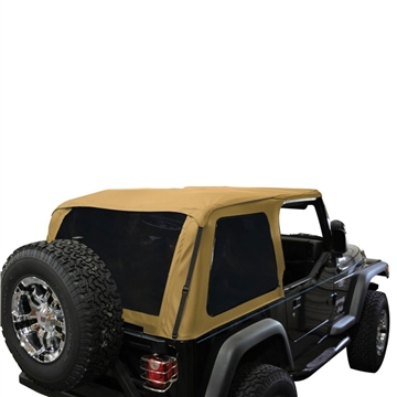 Frameless Soft Top Kit, 97-06 TJ Wrangler Sailcloth, Tinted Windows, Spice